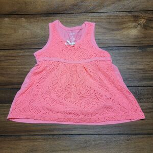 Kidgets Toddler Knit Front No Sleeve Dress Neon Pink - Size 3T